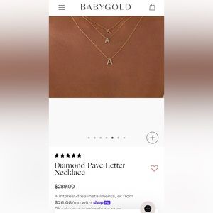 Baby Gold Initial E Necklace